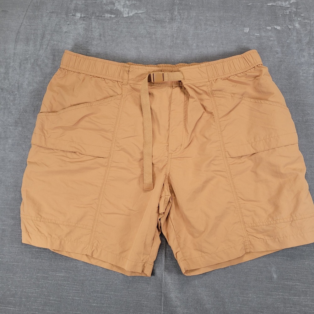 Eddie Bauer Mens Cargo Shorts Khaki Tan Belted Elastic Waist XXL